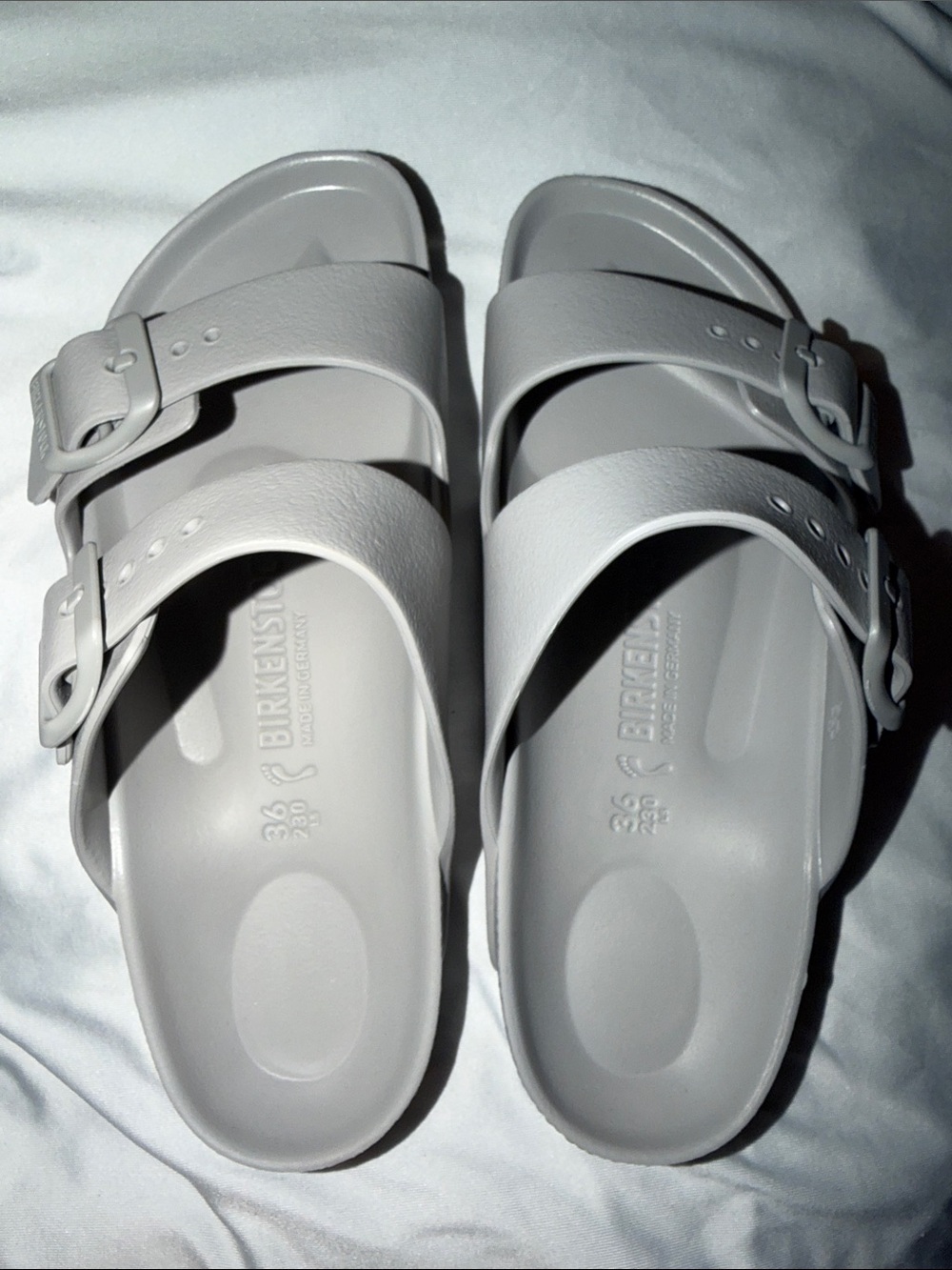 Birkenstock Women’s Arizona EVA Slide Sandals in Light Gray